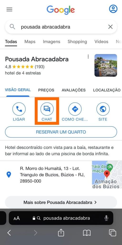 Google business messages para hotel asksuite x