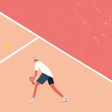 Animação de um jogador de tênis