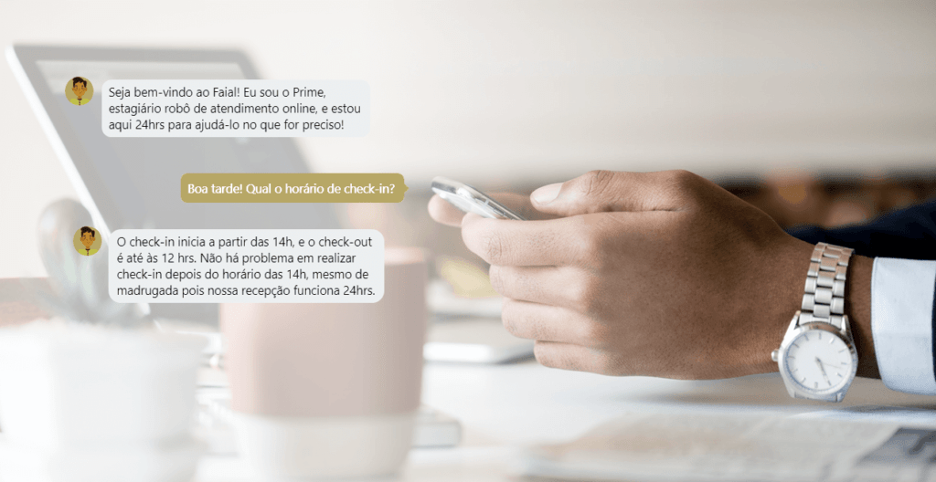 Atendimento via chat automatizado para hotéis