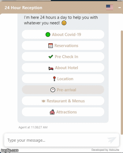 automated pre arrival chatbot