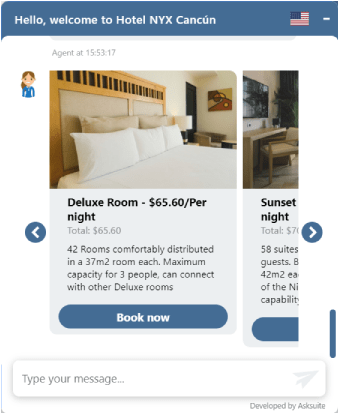room quotation in a chatbot